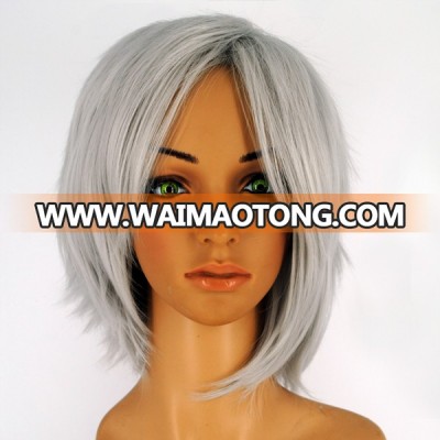 Wigs New Fashion Women Party Cosplay Short Straight Gray Mixed Sexy Full Wig