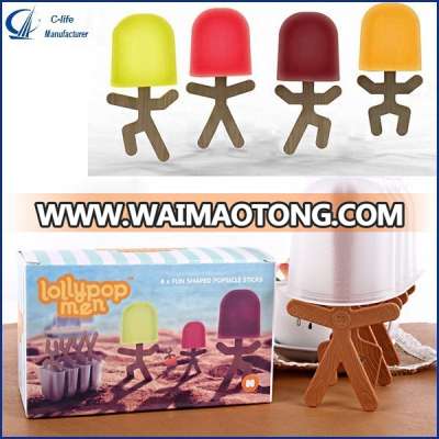 Lollypop Men Cute Novelty Ice Lolly Popsicle Sticks and Mould