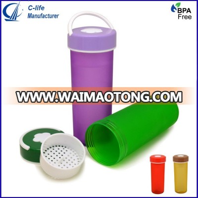 400ml Plastic Frosted PC Bottle Sports Bottle Tumbler with Flower Lid