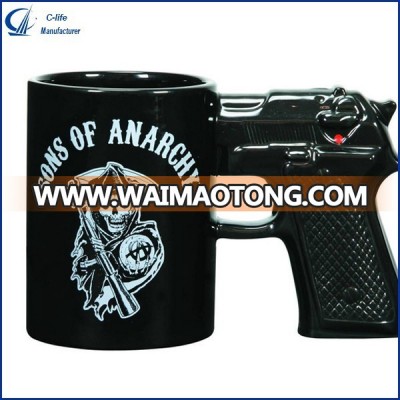 Gun Pistol Shaped Ceramic Tea Coffee Mug Cup